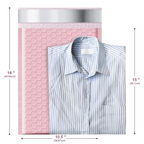 10.5x16 Poly Bubble Mailers #5 Padded Envelopes, 25Pcs Self Seal Mailing Envelopes Bubble Padded Mailers (Pink) - color: Pink, size: 10.5"x16" 25PC