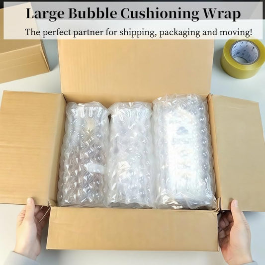 Inflatable Bubble Cushioning Wrap Roll for Packing, Bottle Shipping Protector Space Saving Packing Material for Fragile Items Large Air Pillows for Shipping Moving supplies, 13.7 in*131.23 ft - size: 13.7in*131ft