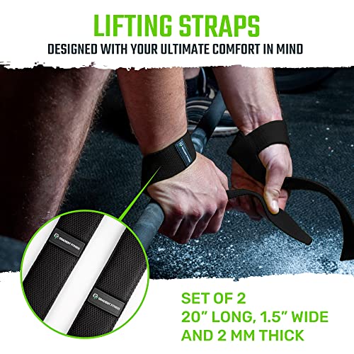 Lifting Straps for Weightlifting, Padded Wrist Support Wraps, 2 Pack - color: Black