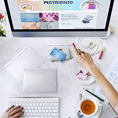 Metronic Bubble Mailer 4X8 Inch White 500 Pack,Waterproof Padded Envelopes,Self-Seal Small Bubble Mailers Cushioning Bubble Envelopes for Shipping,Jewelry Makeup Supplies, Packaging Bulk - color: White, size: 4X8" 500PC