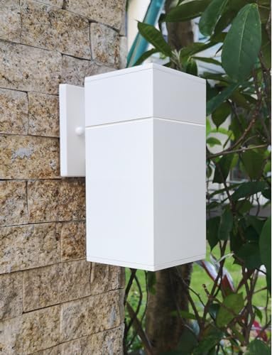 Exterior Wall Sconce, Waterproof Outdoor Wall Light Fixture - color: Rectangle (White A)