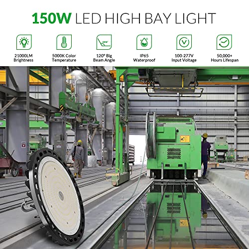 LED High Bay Light 150W, 22500LM LED Shop Light AC100-277V 5000K ETL Listed - size: 150W 1PCS - Non Dim