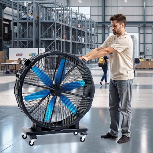 Albott 48 Inch Industrial Drum Fan with Wheels, 17,660 CFM High Velocity - size: 48 Inch