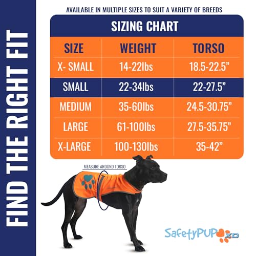 Blaze Orange Dog Vest. Reflective High Visibility in Hunting & Wooded Areas - size: Small