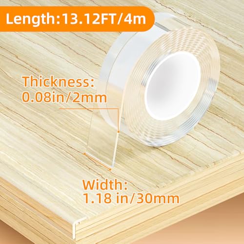 1.18 in x 13.12 FT Clear Edge Protector Strip Sharp Edge Wrap Cover Tape - size: 1.18in x 13.12FT, 1 Roll, 0 Corners