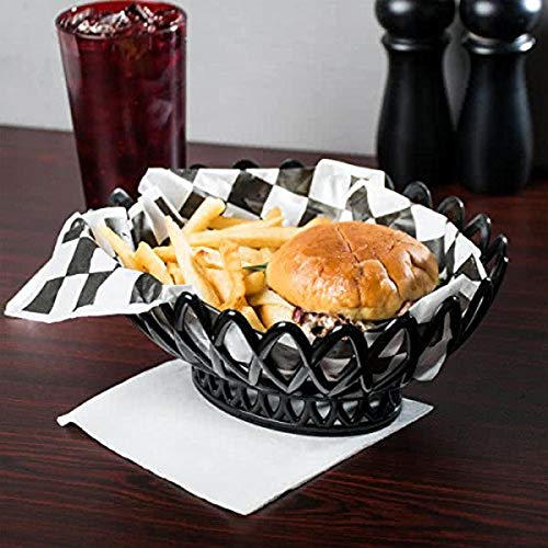 G.E.T. Restaurant Style Oval Serving/Bread Basket, 10" x 8.25", Black (Pack of 4) - color: Black, size: 10" x 8.25", style: Set of 4