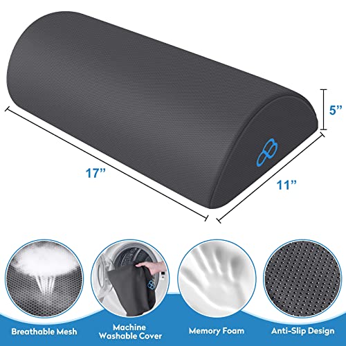 Foot Rest Ergonomic Pillow for Under Desk at Work, Anti-Fatigue,Grey/Large - color: Gray, size: Standard-17 Inch