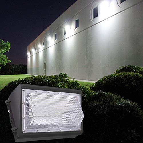 4PACK Dusk to Dawn 150W LED Wall Pack Light Fixture, 19500LM 800-1000W HPS/HID Equivalent, 5000K Daylight Commerical/Industrial Outdoor Security Lighting, ETL for Parking Lot,Warehouse,Entrance - size: 150W