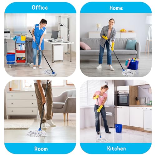 Mops for Indoor Floor Cleaning, Small Cotton String Mop with 51'' Handle - size: 51in