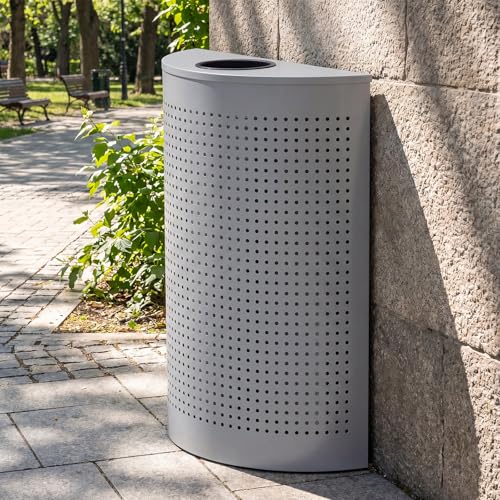 BreezeHug 12 Gallon Commercial Trash Can Stainless Steel Open-Top Waste Bin