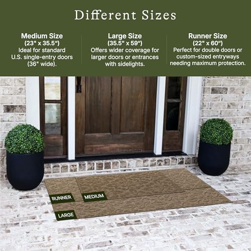 WaterHog Phoenix Front Door Mat Indoor Outdoor Entrance, All-Weather Mats - color: Camel, size: Large 35.5"x59" (3’x5’)