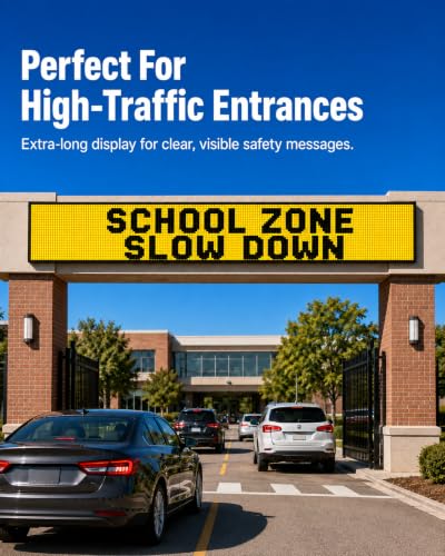 77"X20" P10 Outdoor LED Sign Programmable Scrolling LED Signs for Business - size: P10 77*20 INCH