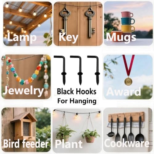 180 PCS 7 Shaped Right Angle Screw Hooks,3/4 Inch Small Screw in L Shaped Hooks for Hanging Lamp,Plants,Decorations,kitchenware and DIY Crafts - size: 3/4inch 180pcs