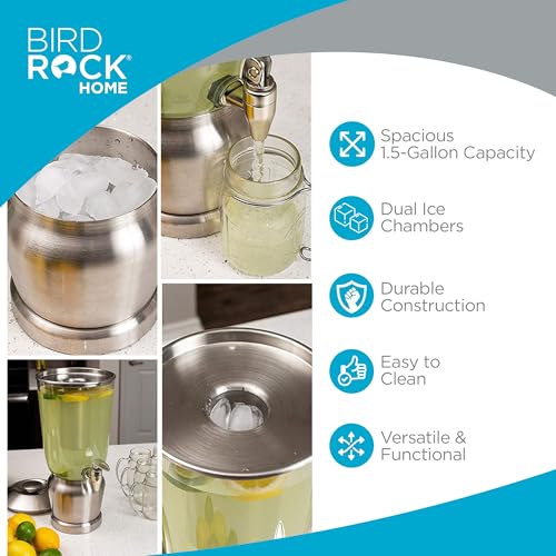 BIRDROCK HOME Large Beverage Dispenser with Stand, 1.5 Gallon - size: 1.5 gallon