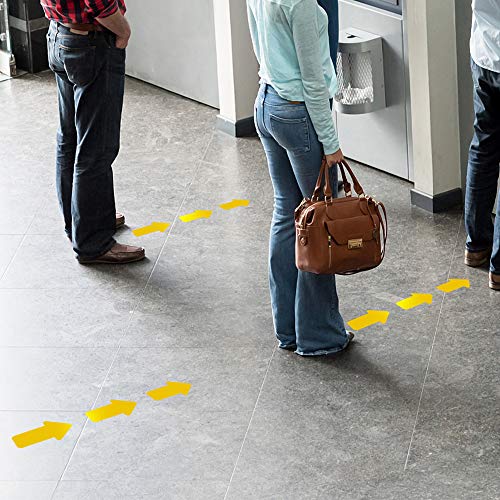 EVQ Yellow Arrow Floor Sticker Tape 3 x 6 Inch Directional Vinyl 200 PCS - color: Yellow, size: 3"×6"