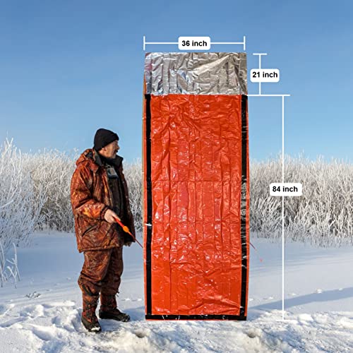 Emergency Sleeping Bags 2 Pack | Portable Emergency Blanket Survival Gear - size: 2 Sleeping Bags