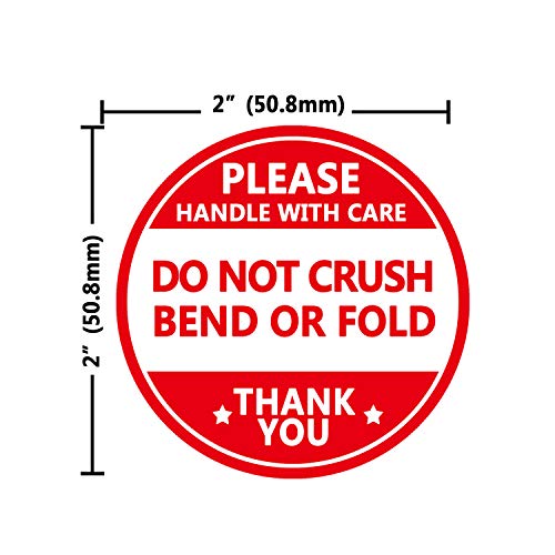 Do not Crush Bend or Fold Shipping Handling Stickers Labels,Shipping Warning Stickers for Package 2 Inch 500 Pcs Per Roll (Pack of 2) - size: 2 inch (Pack of 2)