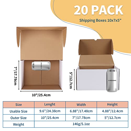 ZBEIVAN 10x7x5 White Shipping Boxes Set of 20, Corrugated Cardboard Mailer Boxes for Packaging Small Business Mailing Gifts - color: White, size: 10x7x5