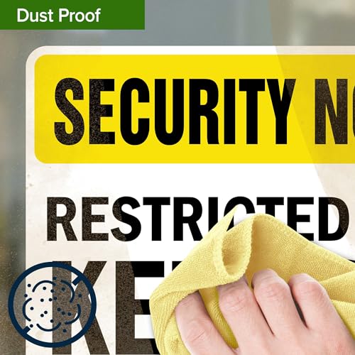 Security Notice Restricted Area Keep Out Sign, 10x7 Inches, 4 Mil Vinyl Decal Stickers Weather Resistant, Made in USA by My Sign Center - size: 7x10 Vinyl Sticker