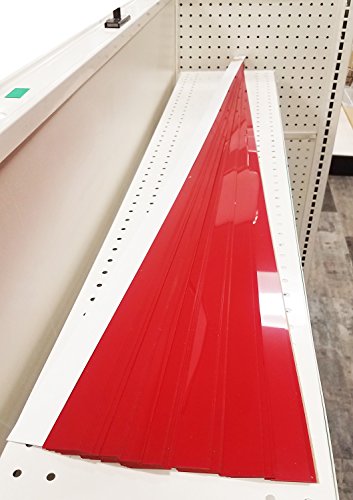 Decorative Gondola Shelving Pre Cut Vinyl Insert Strips 48" x 1.25" Shelf C-Channel, Red, 100 Pack - color: Red