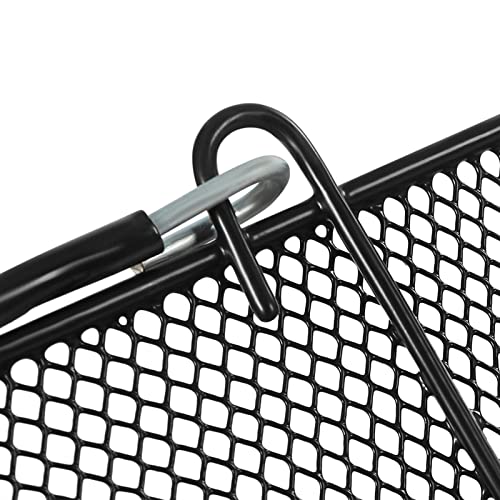 12PACK Shopping Baskets with Handles, 5 Gallons Black Metal Wire Shopping Basket Portable Stacking Grocery Basket Set with Stand & Sign for Supermarkets Retail Stores