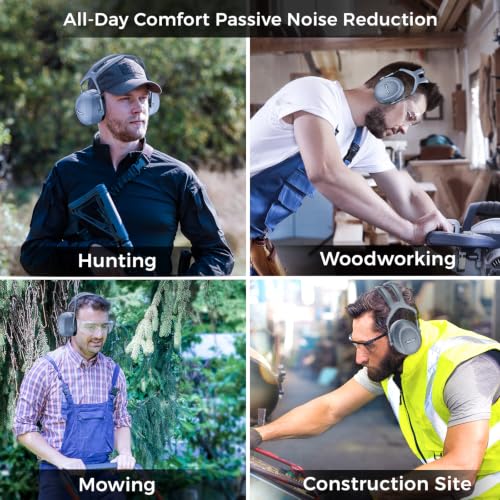 ProCase Extra Large SNR 37dB Noise Cancelling Headphones NRR 30dB Ear Muffs - color: Grey
