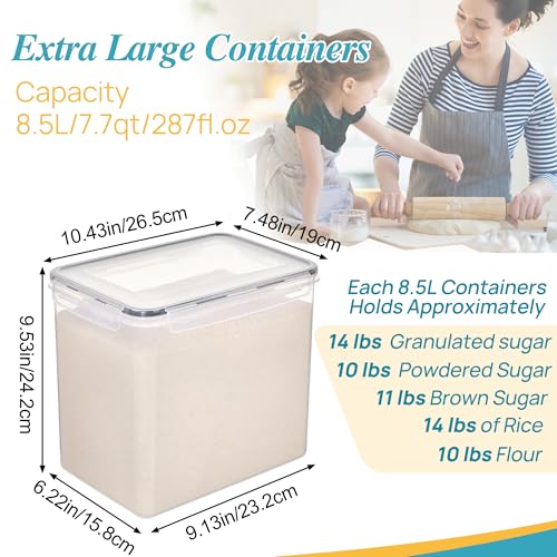 Vtopmart 8.5L Extra Large Flour Sugar Storage Containers, 2 PCS, Black - color: Black, size: 8.5L