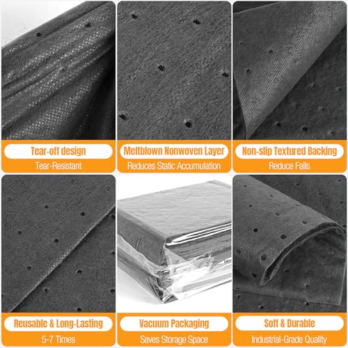 100 PC Oil Absorbent Pads, 13"x10"x0.08“