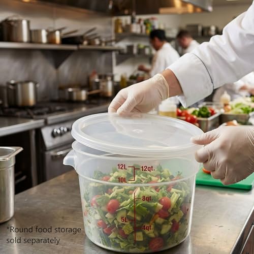 TrueCraftware- Translucent Round Container Lid fits 12, 18 and 22 Qt. Round Polypropylene Food Storage Container 1 Piece for Space Saving Food Storage Container Meal Prep Containers Reusable - color: Lid - Fits 12&18 & 22qt