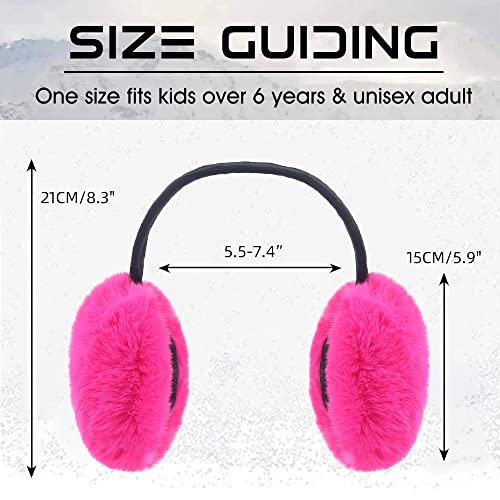 Peecabe Winter Women Earmuffs Faux Fur Unisex Ear muffs Foldable Ear Cover - color: Rose