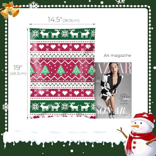 Fuxury Christmas Poly Mailers 14.5x19" 50 Pcs,Shipping Bags for Clothes - color: Christmas Tree Elk, size: 14.5x19" 50pcs