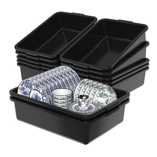 13 L Black Small Plastic Commercial Bus Tubs Tote Bin, 12 Packs - size: 13 L