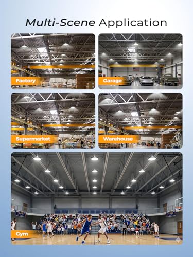 ONLYLUX UFO LED High Bay Light 200W 30000LM 5000K High Bay LED Shop Lights - size: 200W-12P-5000K