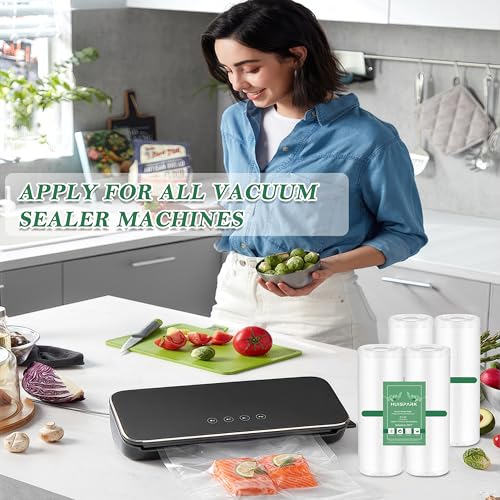 Pre-Cut Perforated Vacuum Sealer Bags Rolls,4x6 Inch Heavy-Duty Vacuum Sealer Roll Bags 4 Rolls 160 Tear Off Bags,Easy-Tear Food Grade Storage Bags for Sous Vide, Freezer & Meat (BPA Free) - size: 4 rolls 4 x 6 Inches