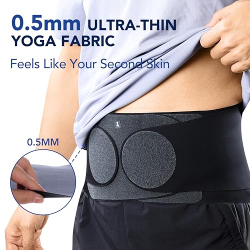 0.5mm Ultra Thin Back Brace for All Day Comfort, Wear under Clothes - color: Black, size: M