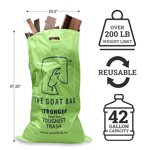 Woven Heavy Duty Contractor Bags – Reusable Construction & Yard Waste Bags, 42-Gallon Tear-Resistant Polypropylene, Jobsite Cleanup (10-Pack)