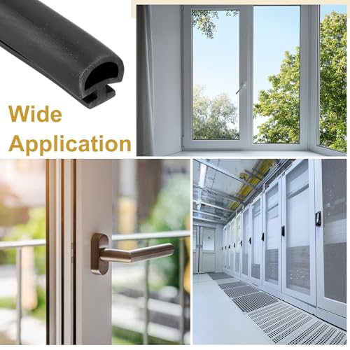PATIKIL Window Weather Stripping Door Seal, 5/16" Wide Bulb Bubble TPE Weatherstrip Seal for 3/16" Slot Door Frame Window (10 m/33 ft, Black) - size: 3/16 Inch