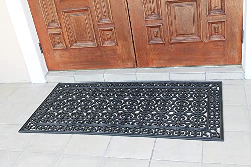 A1HC 3-Piece Rubber Grill Doormat Bundle, 30x60, 24x39, 24x36 Inches - color: Black Paisley, size: 2' x 3'; 2' x 3'3"; 2'6" x 5' (Rectangular)