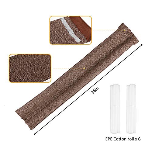 VISEMAN 36 Inch Under Door Stopper, Door Noise Blocker - color: Nylon-cotton Coffee