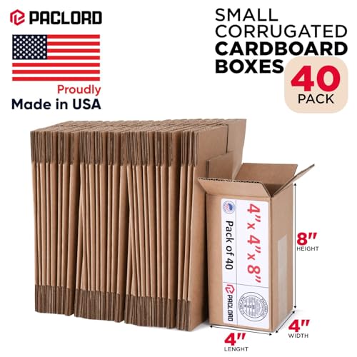 Tall Cardboard Boxes 4"L x 4"W x 8"H (Pack of 40) - USA-Made Packing Boxes for Moving, Shipping, or Storage - USPS, UPS, FedEx Approved - Professional Packing Supplies for Moving - color: Pack of 40, size: Tall 4x4x8"