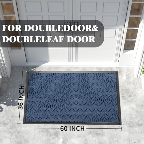 Yimobra Extra Large Indoor Outdoor Mats for Front Door, Blue, 60x36 - color: Blue, size: 60x36 Inch