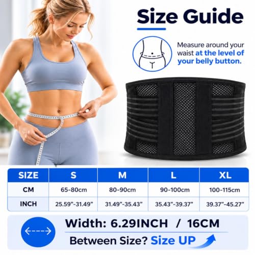 Back Support Belt, Ultra-Thin & Breathable Back Brace for Men Women, Lightweight Waist Support Si Belt for Lower Back Pain, Sciatica & Herniated Disc Relief Under Clothes - size: Small