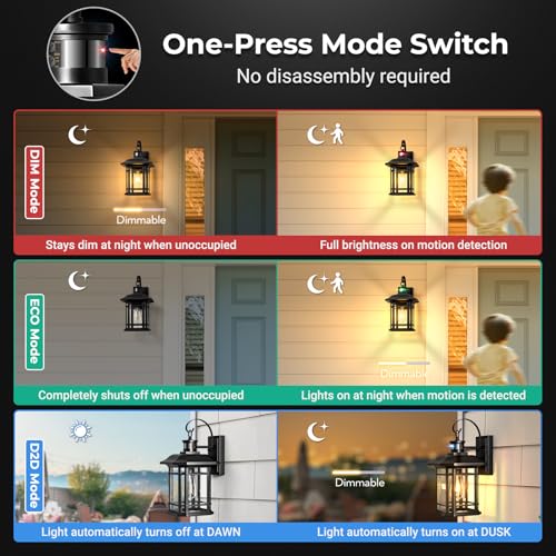 VIANIS 16.7" Large Outdoor Motion Sensor Light,Adjustable Time Distance - color: Black, size: 16.7 in Large Motion Sensor 1 Pack