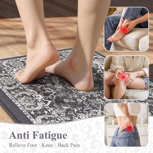 KIMODE Comfort Kitchen Mats for Floor Cushioned Anti Fatigue 2 Piece - color: Dark Grey, size: 17"x29.5"+17"x47"--0.47 inches