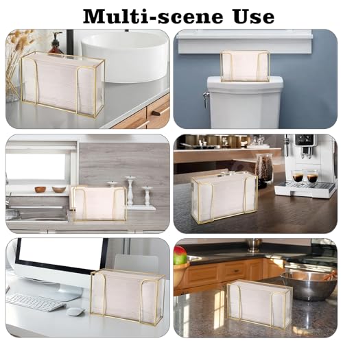 Sumnacon Countertop Bathroom Paper Towel Dispenser Glass Paper Towel Dispenser for Home Bathroom Kitchen Office Toilet Table,Gold Paper Towel Holder for Multifold C Fold Trifold Z Fold - color: Gold