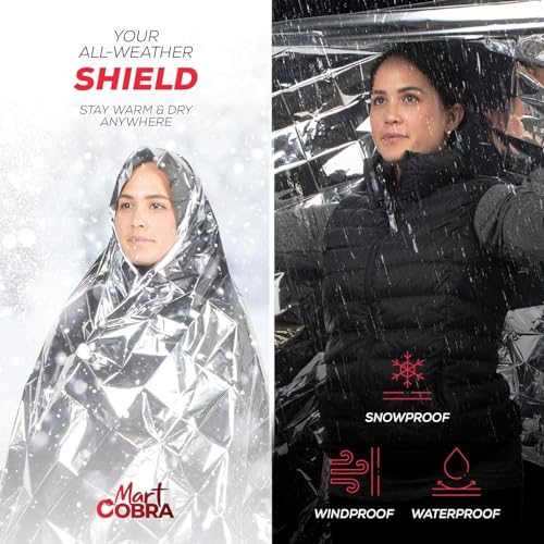 Emergency Blanket Mylar Thermal Space Survival Gear & Supplies 4-Pack Foil - color: Silver, size: 4 Pack