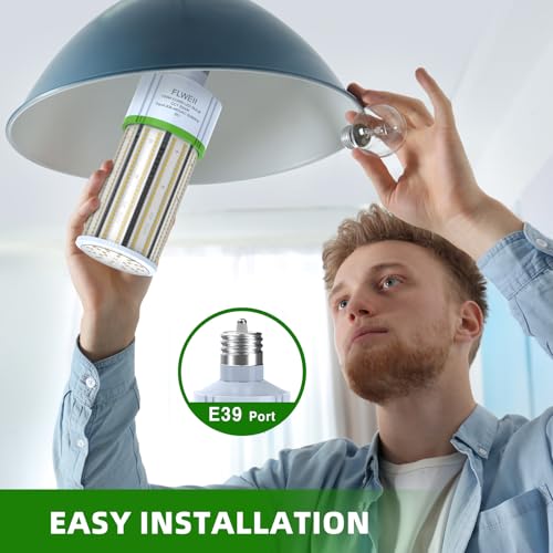 LED Corn Light Bulb, 208-480V 100W E39 Mogul Base 5000K,14000 LM Replacement 800W HPS/MH for Indoor Outdoor Garage Warehouse Factory Backyard