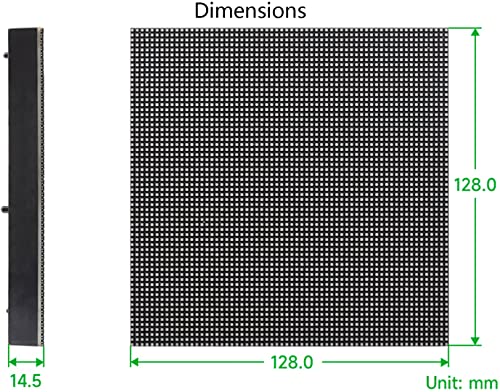 waveshare RGB Full Color LED Matrix Panel 64x64, 4096 RGB LEDs, 2mm Pitch, Adjustable Brightness, Display Text, Colorful Image, Animation,Compatible with Raspberry Pi/Raspberry Pi Pico / ESP32 - color: 64x64-2 M M Pitch
