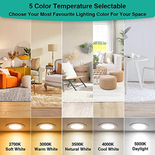HiBay 6in 12-Pack Canless LED Recessed Lighting, 1800lm 5CCT, Dimmable - color: 5CCT, size: 12 Pack