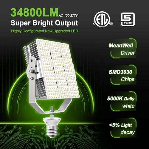 LED Shoebox Retrofit Kit 240W 34800LM E39 Mogul Base ETL Listed 5000K LED Retrofit Light for Parking Lot Lights Tennis Court LED Module AC100-277V